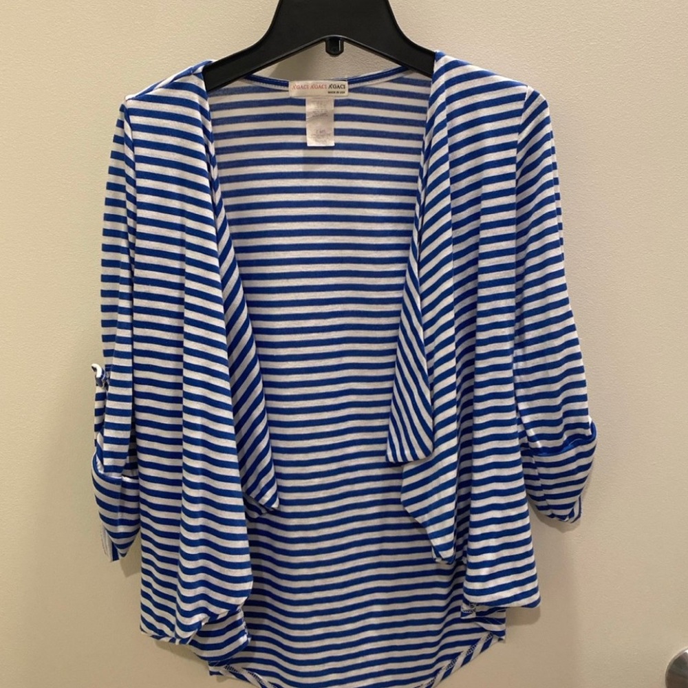 Blue and White Cardigan